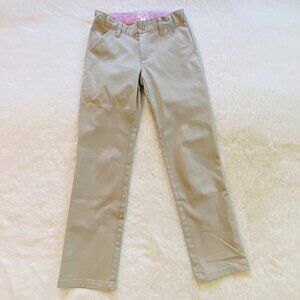Cat & Jack Straight Tan Pants Adjustable Girls Size 10, Classic, School Uniform